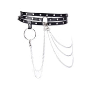 1Pc Unisex Female Leather Skirt Belts Punk Gothic Rock Harness Waist Metal Chain Body Hollow Belt Accessories For Lady