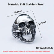 2022 NEW Men’s 316L stainless-steel rings Large fierce Skull Vintage ring for teens gothic punk Biker Jewelry Gift