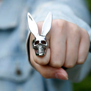 2022 NEW Men’s 316L stainless steel rings unique Halloween Gothic Funny Skull Rabbit ring Punk Jewelry Gifts free