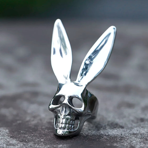 2022 NEW Men’s 316L stainless steel rings unique Halloween Gothic Funny Skull Rabbit ring Punk Jewelry Gifts free