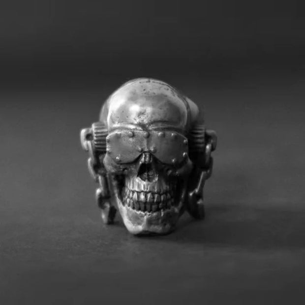 316L Stainless steel Punk Rock Music Brand Jim Root Mask Skull Ring Rock Death Metak Mike Biker Jewelry For Man - mask