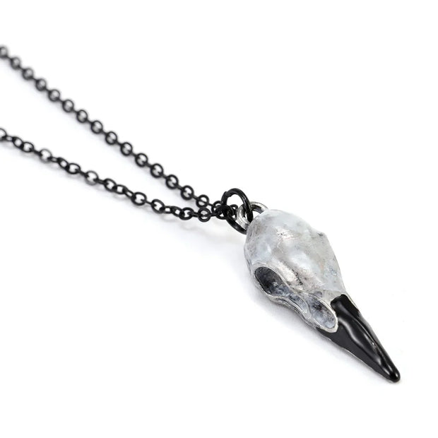 3D Raven Skull Pendant Necklace Resin Replica Raven Crow Gothic Gift Goth Skull Jewelry Free Shipping