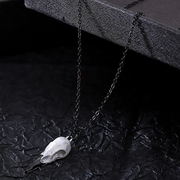 3D Raven Skull Pendant Necklace Resin Replica Raven Crow Gothic Gift Goth Skull Jewelry Free Shipping