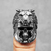 Gladiator Wolf Skull Men Rings Stainless Steel Women Jewelry Vintage Punk Rock Cool Stuff Fashion Accessories Gift