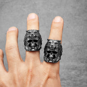 Gladiator Wolf Skull Men Rings Stainless Steel Women Jewelry Vintage Punk Rock Cool Stuff Fashion Accessories Gift