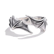 Angel Wing Ring – Silver Feather Wing Ring for Gothic and Alternative Fashion - 1 / Antique Silver / adjustable - ring