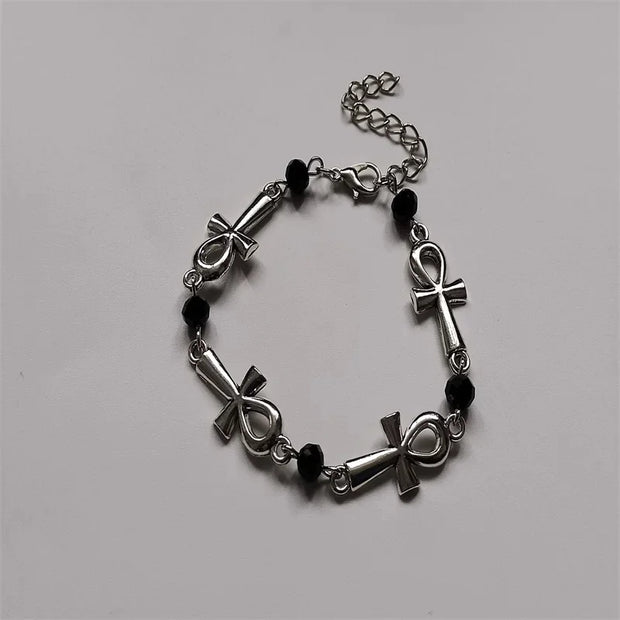 Ankh vampire Bracelet Gothic Cross Bracelet vampire religious jewelry Victorian cross link bracelet,Wicca,Charm jewelr