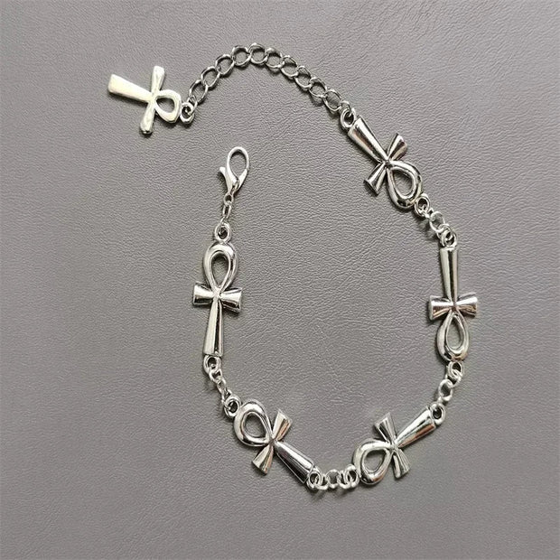 Ankh vampire Bracelet Gothic Cross Bracelet vampire religious jewelry Victorian cross link bracelet,Wicca,Charm jewelr