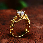 Beier 2022 New Creative Design Skull Skeleton With Colorful Zircon Stones Men’s Women’s Ring Size 6 Punk Hip Hop