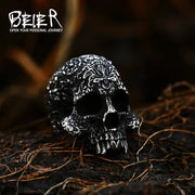 BEIER new store 316L Stainless Steel Skull ring top quality products Man’s Vampire Fashion Rock Punk Jewelry BR8-149