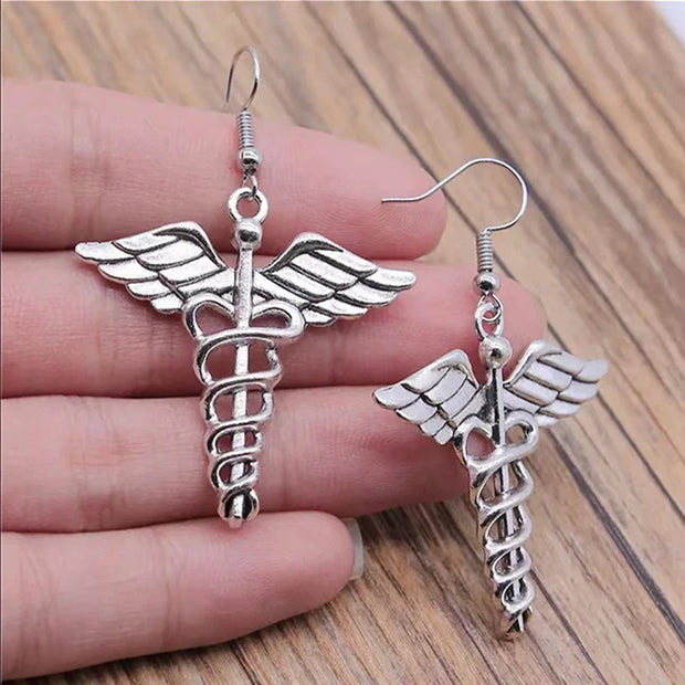 Big Hanging Earrings Vintage Women’s Fairy Wings Grunge Ladies Anime Jewelry Y2k Aesthetic Accessories Goth Gothic