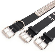 Black Fashion Rivet Belt Men&Women’s Studded Belt Punk With Pin Buckle Free Shipping Black Fashion Rhinestone Rivet