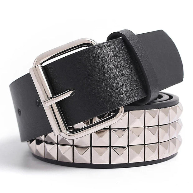 Black Fashion Rivet Belt Men&Women’s Studded Belt Punk With Pin Buckle Free Shipping Black Fashion Rhinestone Rivet