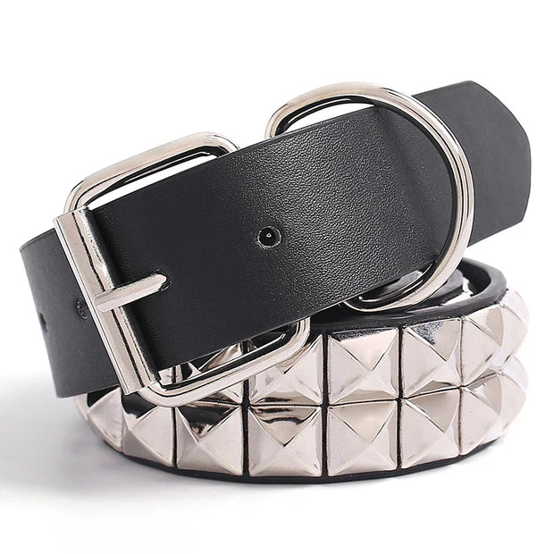 Black Fashion Rivet Belt Men&Women’s Studded Belt Punk With Pin Buckle Free Shipping Black Fashion Rhinestone Rivet