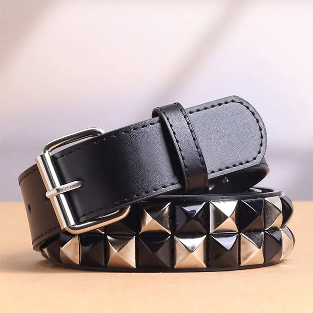 Black Fashion Rivet Belt Men&Women’s Studded Belt Punk With Pin Buckle Free Shipping Black Fashion Rhinestone Rivet