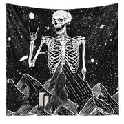 Celestial Skeleton Tapestry – Gothic Starry Night Wall Art for Dark-Themed Home Decor - Skull 2 / 180x230cm - Carpets