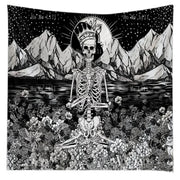 Celestial Skeleton Tapestry – Gothic Starry Night Wall Art for Dark-Themed Home Decor - Carpets & Tapestries