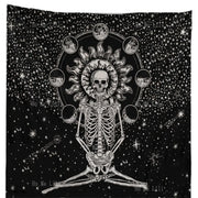 Celestial Skeleton Tapestry – Gothic Starry Night Wall Art for Dark-Themed Home Decor - Carpets & Tapestries