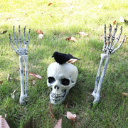 Creepy Rising Skull and Skeleton Arms – Outdoor Halloween Graveyard Lawn Decoration - B set / 1PC / CHINA - Desktop