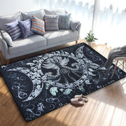 Crescent Skull Moon Rug – Gothic Dark-Themed Floor Decor for Unique Interiors - 2 / 40x60cm - Carpets & Tapestries