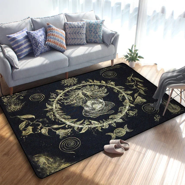 Crescent Skull Moon Rug – Gothic Dark-Themed Floor Decor for Unique Interiors - 11 / 120x160cm - Carpets & Tapestries