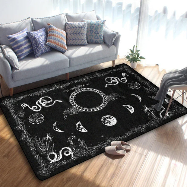 Crescent Skull Moon Rug – Gothic Dark-Themed Floor Decor for Unique Interiors - 8 / 40x60cm - Carpets & Tapestries