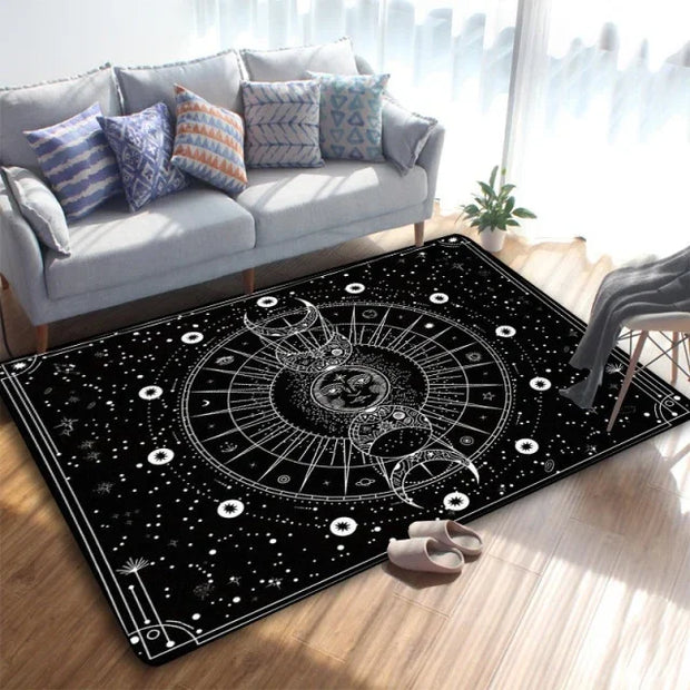 Crescent Skull Moon Rug – Gothic Dark-Themed Floor Decor for Unique Interiors - 5 / 120x160cm - Carpets & Tapestries