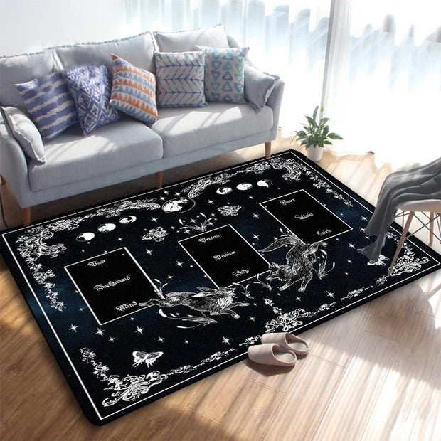 Crescent Skull Moon Rug – Gothic Dark-Themed Floor Decor for Unique Interiors - 10 / 40x60cm - Carpets & Tapestries