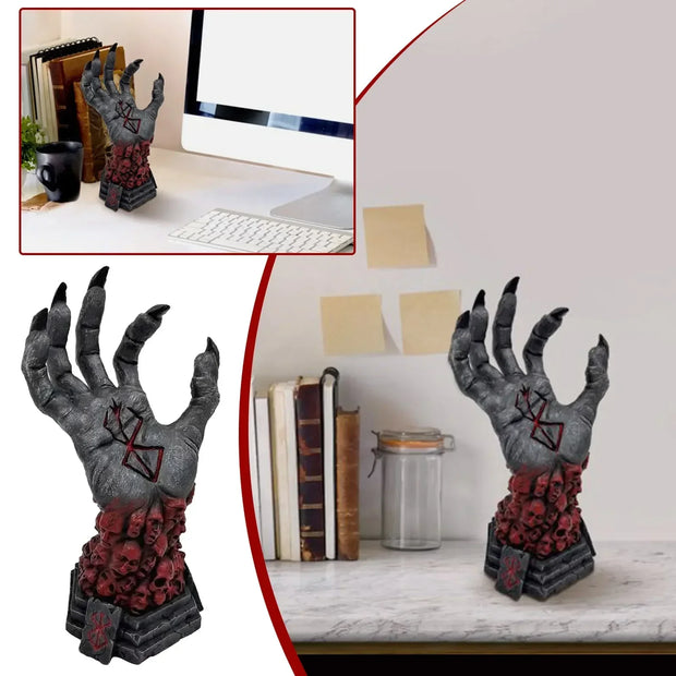 Dark Magic Skull Hand Statue – Gothic Occult Decorative Sculpture - Desktop decorations