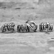 Demon Monster Beast Teeth Stainless Steel Mens Rings Punk Hiphop Unique Trendy for Male Biker Jewelry Creativity Gift