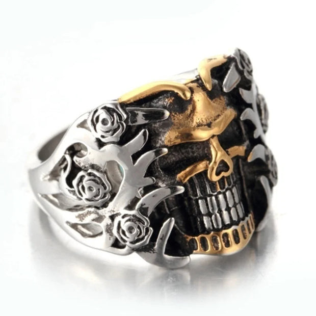 Demon Ring Skull Rose Retro Gothic Punk Single Rings for Men Fashion Jewelry Gift Single Accessories