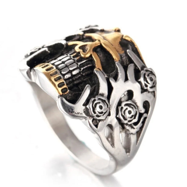 Demon Ring Skull Rose Retro Gothic Punk Single Rings for Men Fashion Jewelry Gift Single Accessories