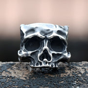 Dropshipping New Men’s 316L Stainless-Steel Rings Retro Motorcyclist Skull Head Ring Gothic Punk Jewelry Party