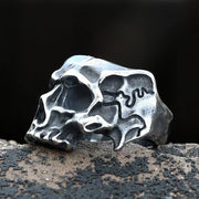 Dropshipping New Men’s 316L Stainless-Steel Rings Retro Motorcyclist Skull Head Ring Gothic Punk Jewelry Party