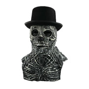 Elegant Skull Mask with Top Hat – Ultimate Halloween Costume for Dapper Skeleton Look - Gray Mask and cap 2 - apparel