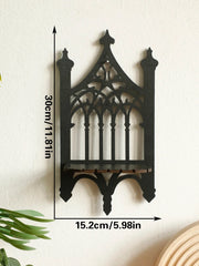 Enchanted Gothic Cathedral Wall Shelf – Mystical Home Decor for Crystals Candles and More - TK136-MS8644 - wall