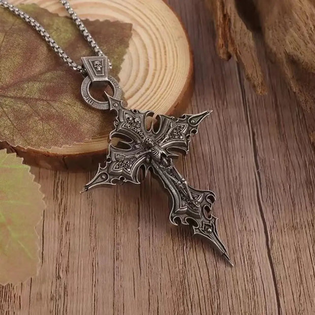 Exquisite Gothic Cross Pendant – Intricate Design for Gothic and Spiritual Fashion - 1 (60CM) / 60cm / CHINA - pendant