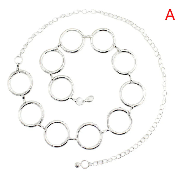 Fashion Harajuku Punk Moon Metal Belts Women Vintage Punk Gothic Moon Sun High Waist Chain Belts Pendant Belt - as pic 8