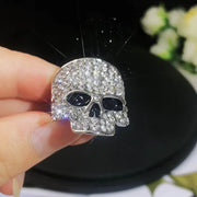 FishSheep Punk Hip-hop Austrian Crystal Skull Rings for Men Rock Rhinestone Biker Ring Fashion Male Skull Jewelry