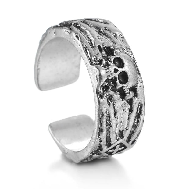 Full Body Skeleton Skull Ring Men and Women Hip Hop Rock Dark Hug Open Ring Demon Punk Gothic Biker Jewelry Halloween