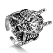 Full Body Skeleton Skull Ring Men and Women Hip Hop Rock Dark Hug Open Ring Demon Punk Gothic Biker Jewelry Halloween