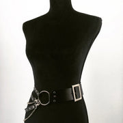 Goth Punk Corset Belt Adjustable Women Waist Metal Chain Skirt Leather Belts Harness Nightclub Hiphop Rock Sexy Dress