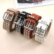 Goth Punk Style Belts For Women Vintage Rivet PU Leather Waist strap For Jeans Belts Pin Buckle Y2K Girls Fashion Belt