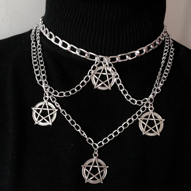 Goth Streetwear Necklaces Grunge Cross Pendants Women Men Neck Chain Indie Jewelry On The Neck 2021 E Girl Choker