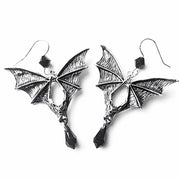 Gothic Vampire Bat Earrings For Women Man Fashion Pagan Witch Jewelry Accessories Red Crystal Vintage Bat Pendant Ear