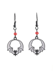 Gothic Vampire Bat Earrings For Women Man Fashion Pagan Witch Jewelry Accessories Red Crystal Vintage Bat Pendant Ear