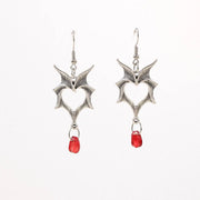 Gothic Vampire Bat Earrings For Women Man Fashion Pagan Witch Jewelry Accessories Red Crystal Vintage Bat Pendant Ear