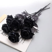 Gothic Black Rose Bouquet – Dark Aesthetic Floral Decoration - Desktop decorations