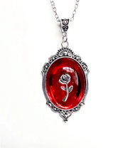 Gothic Blood Red Quartz Charm Necklace Butterfly Necklace For Women Vampire Embossed Witch Jewelry Accessories Vintage