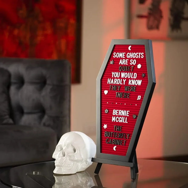 Gothic Coffin-Shaped Message Board – Halloween Horror Party Sign Decor - Desktop decorations